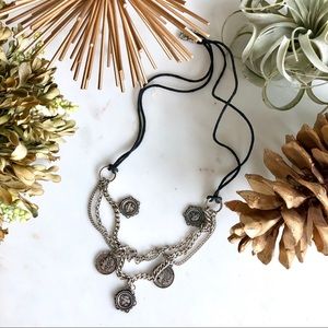 Vintage antique silver coin necklace